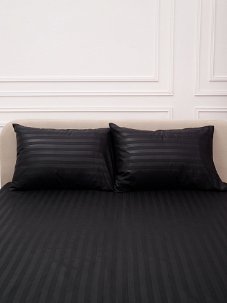 Комплект наволочек микрофибра-страйп / Графит