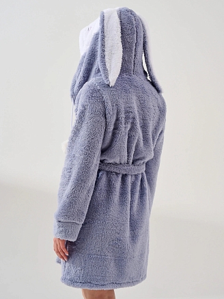 Женский халат "Заяц Аниме" 2023-Вф / Сиреневый