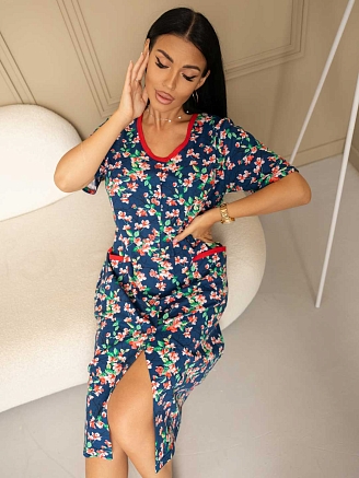 Женский халат мод.1781/7 / Темно-синий