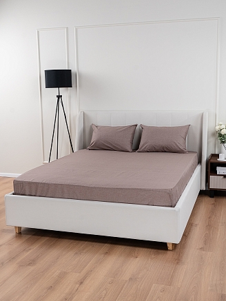 Постельное белье поплин Иваново (без пододеяльника) / Капучино