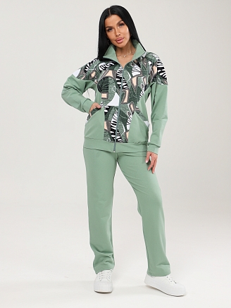 Женский костюм КФ-215 / Оливковый, треугольник в водорослях