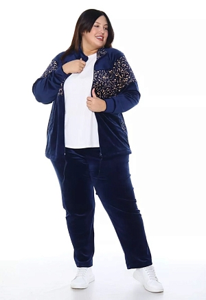 Женский костюм МАКСИ КВ-229 / Синий, завитки