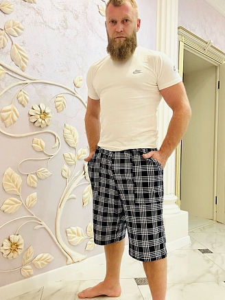 Мужские шорты ШК-279 / Белая клетка