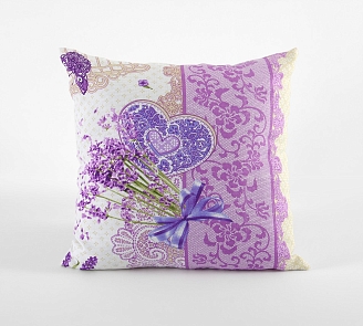 Подушка декоративная рогожка / Лаванда 1