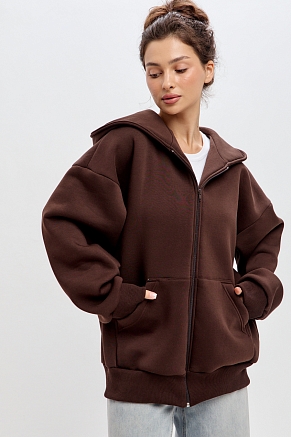 Женская толстовка Сова / Шоколад макси