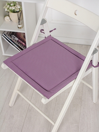 Комплект квадратных подушек на стул с завязками (2 шт.) / Фиолетовый