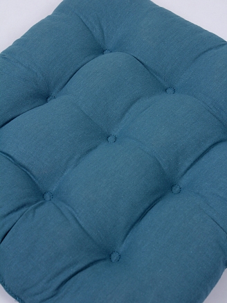 Комплект подушек на стул с завязками (бязь) 2 шт. / Темно-бирюзовый