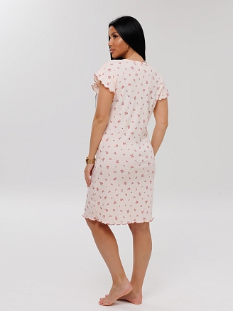 Женская сорочка Сор-107(Каш) / Песочный (цветы)