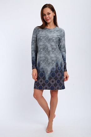 Ночная сорочка из интерлока Соня / Серо-голубой