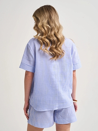 Женская пижама "Ривьера" (шорты) 2461-Мус / Голубой