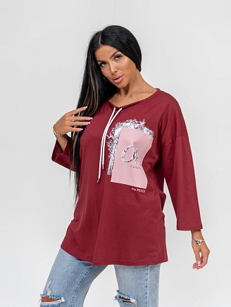 Женская туника мод.1714/2* / Бордовый