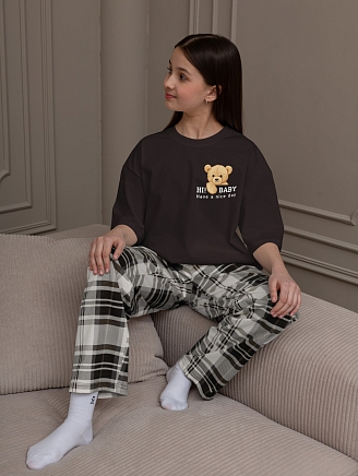 Детский костюм для девочки Мишель-1 КД-390 / коричневый