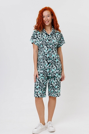 Женский костюм с бермудами 2264 / Бирюзовый