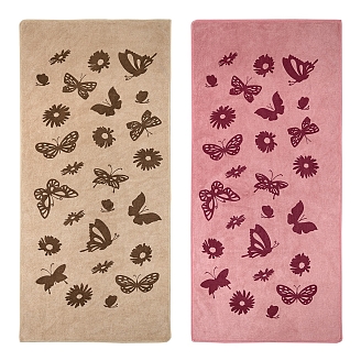 Полотенце микрофибра НВ Бабочки м0961_02 / Розовый