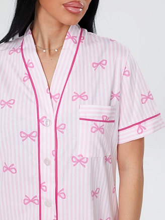 Женская пижама П-106 (К) / Розовый (бантики)