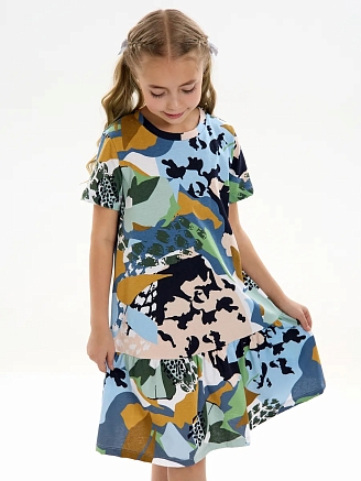 Детское платье "Лето" / Цветы камуфляж