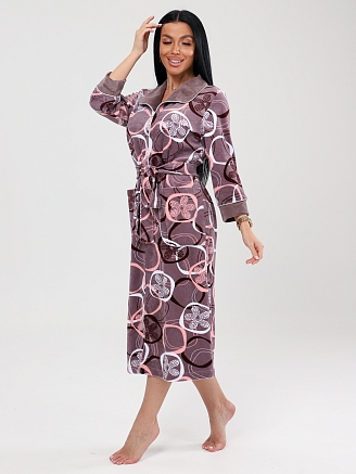 Женский халат ХВ-350 / Какао с овалами