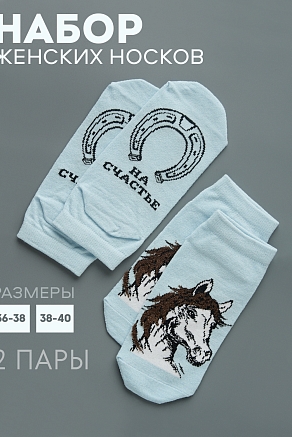 Женские носки стандарт Подкова (набор 2 пары) / голубой