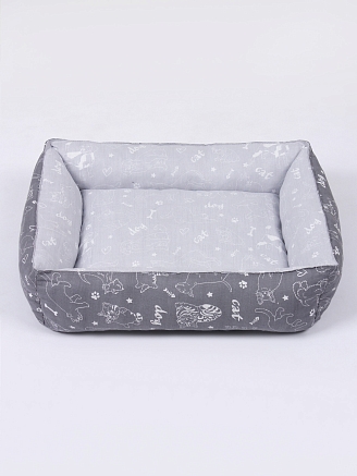 Лежанка для животных мелких пород арт. LDZ / Светло-серый + графит