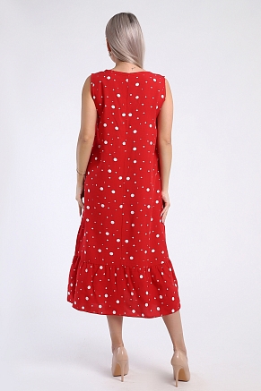 Женский сарафан 725 / Красный горох