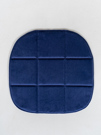 Подушка на стул с закругленными краями / Темно-синий