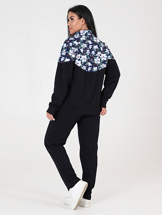 Женский костюм футер КФ-215 / Темно-синий - жасмин