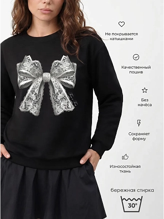 Женская толстовка Аниме / бант черный