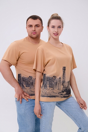 Футболка Город унисекс / песочный