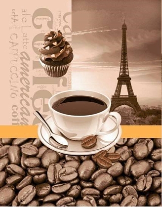 Набор из 3-х вафельных полотенец / Кофе тайм