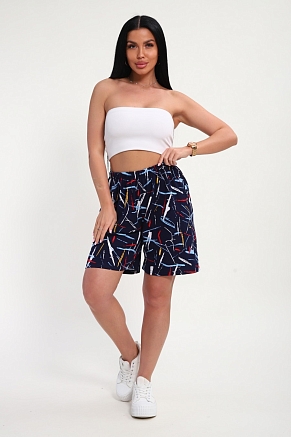 Шорты женские Цветник / Синий макси