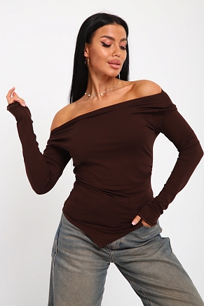 Женский лонгслив 83904 / шоколад