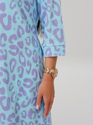 Женский халат Х-77(М) / Сиреневый (узоры)