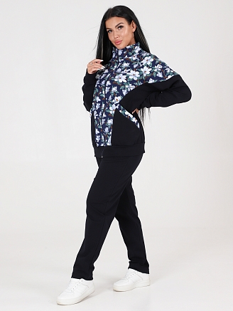 Женский костюм футер КФ-215 / Темно-синий - жасмин