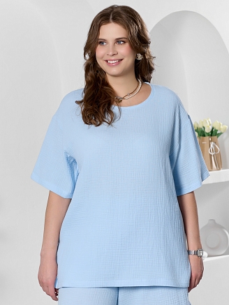 Женская блузка Вуаль-4 / голубой