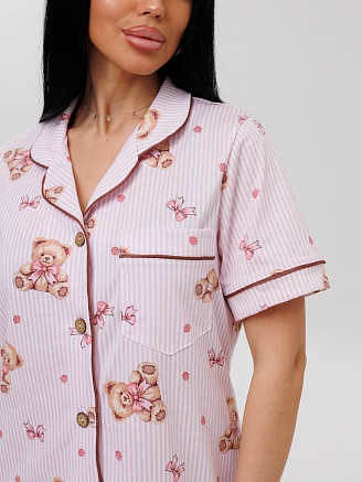 Женский халат Х-181(К) / Розовый (медвежата)