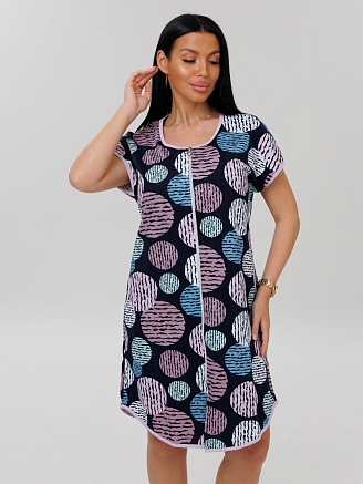 Женский халат Х-154(К) / Черный (круги)