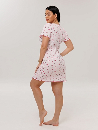 Женская сорочка Сор-106(Каш) / Светло-розовый (мелкие цветы)