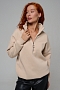 Женский свитшот на молнии оверсайз начес 14427 / бежевый