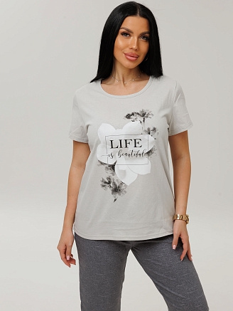 Женская пижама П-33(К) / Серый (цветок)