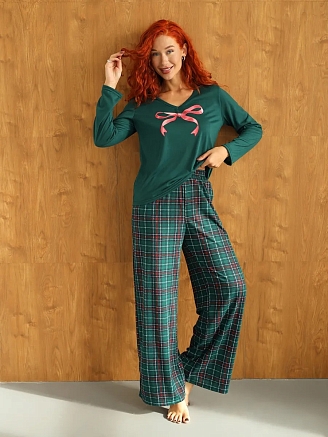 Женский костюм с брюками 2240/1 / Зеленый