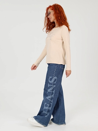 Женский лонгслив Флоп / бежевый