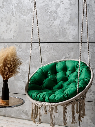 Круглая подушка для подвесных качелей/кресла РО80 / Зеленый