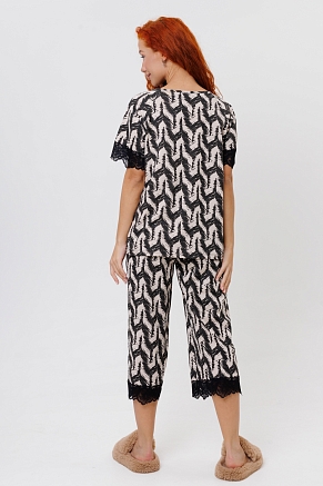 Женская пижама с бриджами 1866/1 / Черный