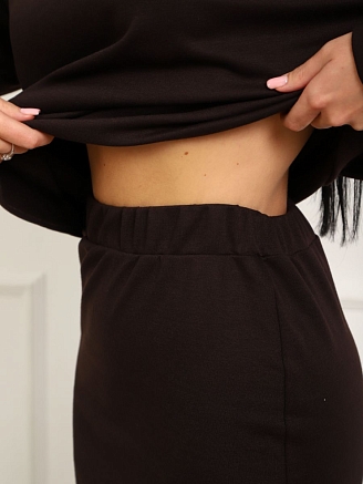 Женский костюм с юбкой 20690 / темно-коричневый