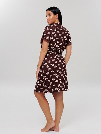 Женский комплект Сор-14(Вис) + Х-14(Вис) / Бордовый (цветы)