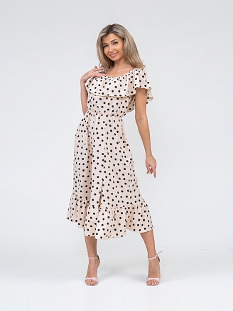 Женское платье мод.1382/2 / Бежевый