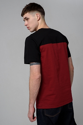 Мужская футболка 14482 / бордо+черный