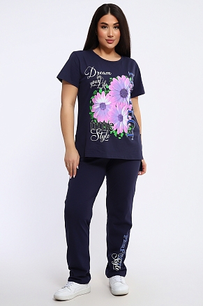 Женский костюм Герберы 646 / Темно-синий