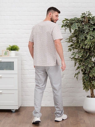 Рубашка медицинская мужская М-286-4579 Поплин