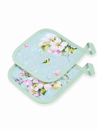 Набор кухонный рогожка / 2 стеганые прихватки